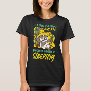 T-shirt Panda J'Aime Manger Mais Mon Hobby Préféré Est Le
