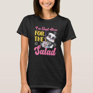 T-shirt Panda Je suis juste là pour la salade pour les fil
