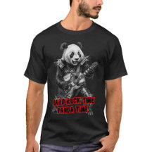 Panda jouant du Hard Rock sur un fond Noir