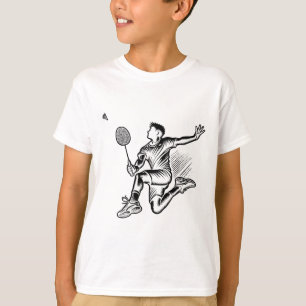 T-shirt Panda Jouer Badminton Player Navette