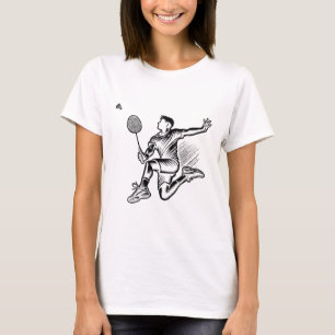 T-shirt Panda Jouer Badminton Player Navette