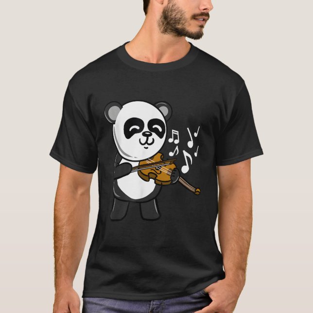 T-shirt Panda Jouer du violon (Devant)