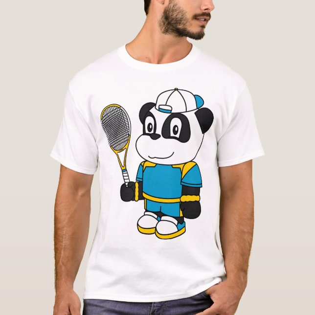 T-shirt Panda - joueur de tennis (Devant)
