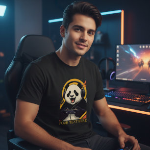 T-shirt Panda Joueur Mignon Animal de Jeu Drôle