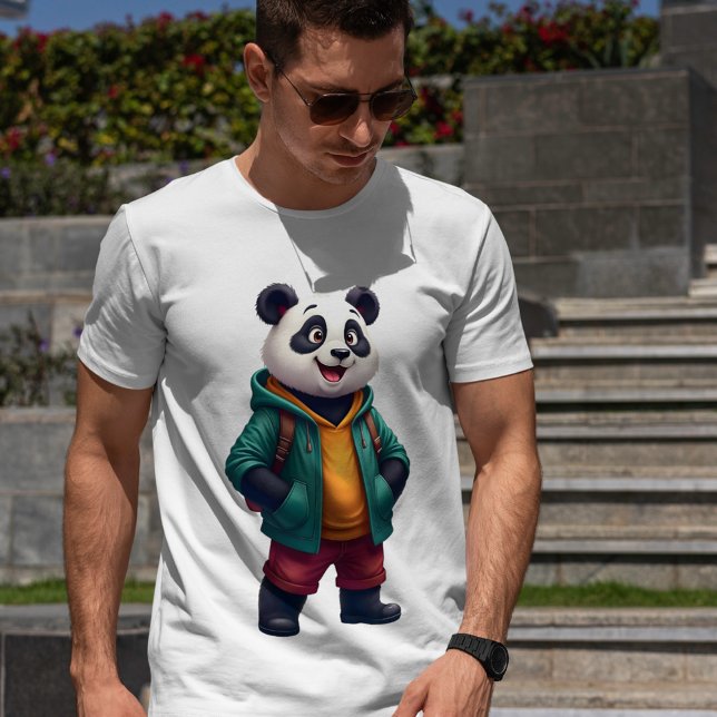 T-shirt Panda joyeux - Prêt pour l'aventure (Créateur téléchargé)
