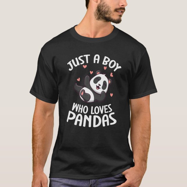 T-shirt Panda Juste Un Garçon Qui Aime Les Pandas (Devant)