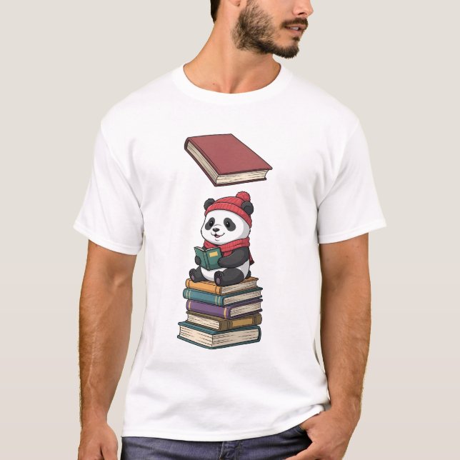 T-shirt Panda Lecteur Coquet (Devant)