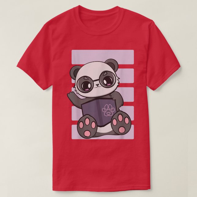 T-shirt Panda Lecture Livre Et Bear Cub Librairie Envirome (Design devant)