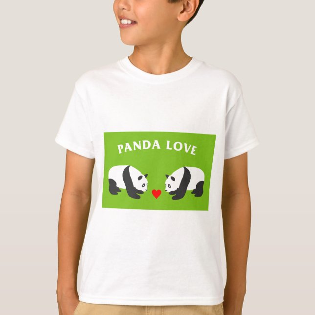 T-shirt Panda Love (Vert) (Devant)