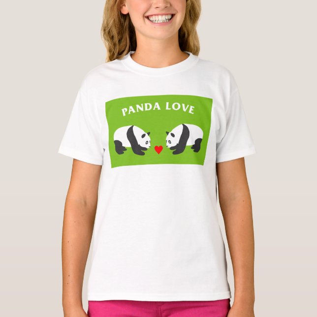 T-shirt Panda Love (Vert) (Devant)