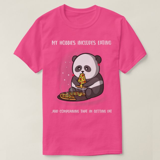 T-shirt Panda Lover Drôle Pizza Manger Panda  (Design devant)