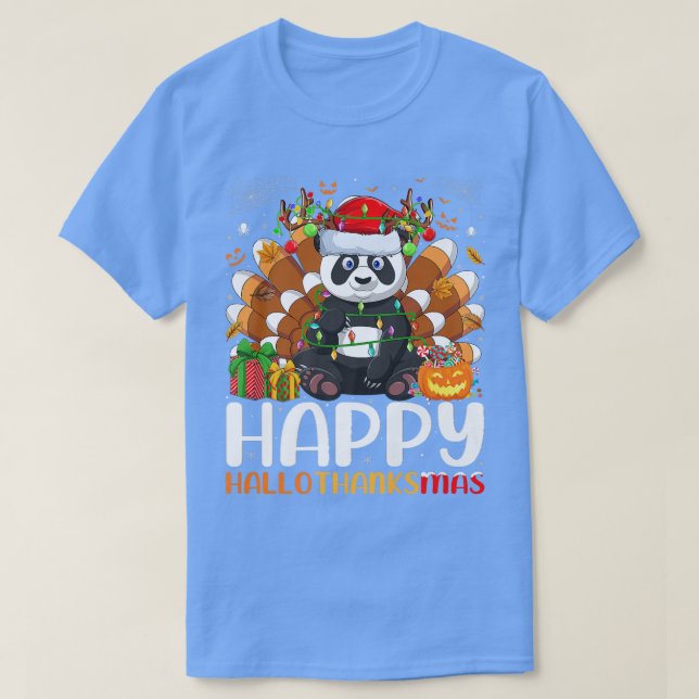 T-shirt Panda Lover Halloween Noël Joyeux Hallothanksm (Design devant)