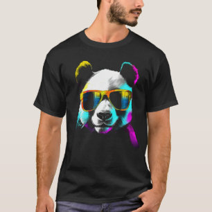 T-shirt Panda Lunettes de soleil Artework Animal Motif Pan