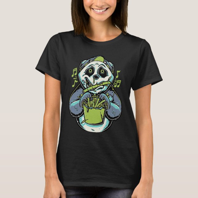 T-shirt Panda mange du bambou sain (Devant)