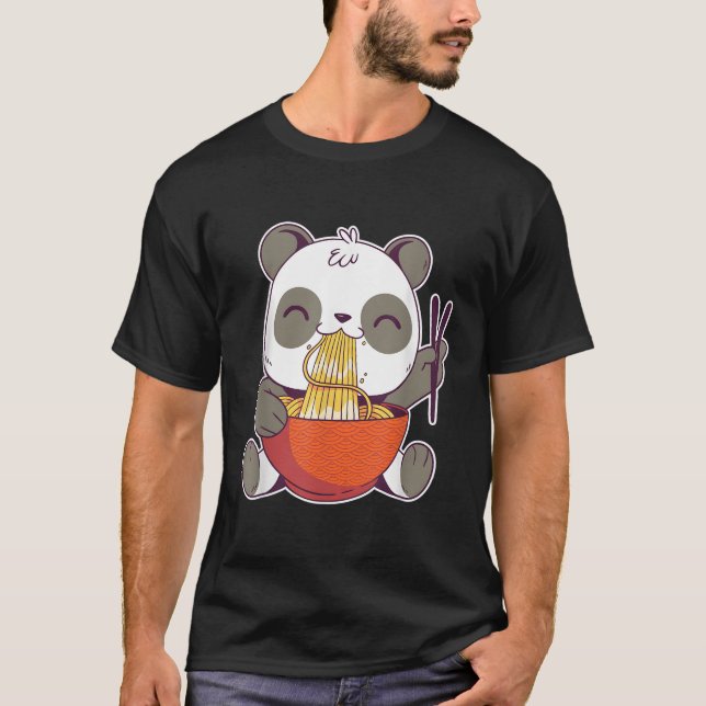 T-shirt Panda Mange Ra Anime (Devant)