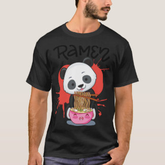 T-shirt Panda Mange Ramen - Cute Animal Friendly Panda