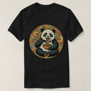 T-shirt Panda mangeant des nouilles - Art alimentaire asia