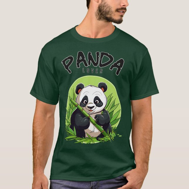 T-shirt Panda mangeant du bambou (Devant)