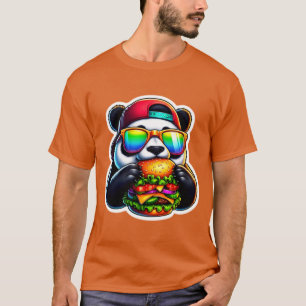T-SHIRT PANDA MANGEANT DU CHESEBURGER 5