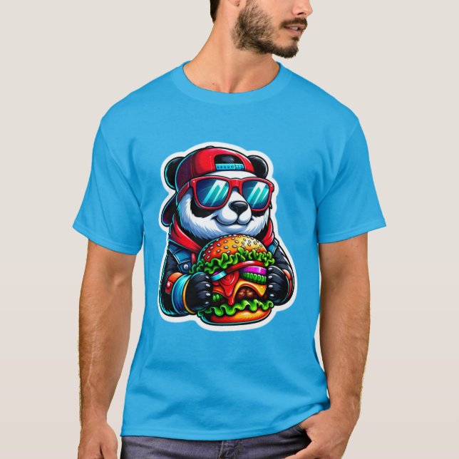 T-SHIRT PANDA MANGEANT DU CHESEBURGER 6 (Devant)