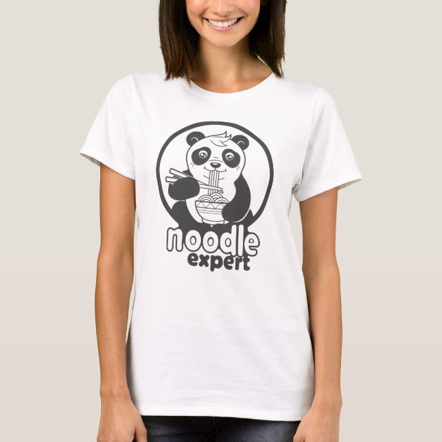 T-shirt panda mangeant la nouille (Devant)
