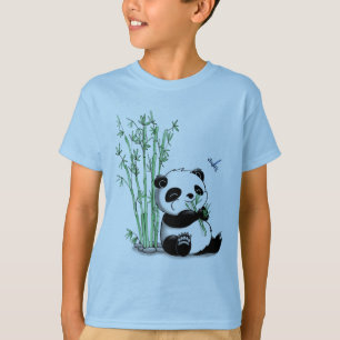 T-shirt Panda mangeant le bambou