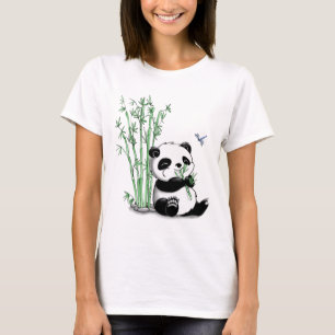 T-shirt Panda mangeant le bambou