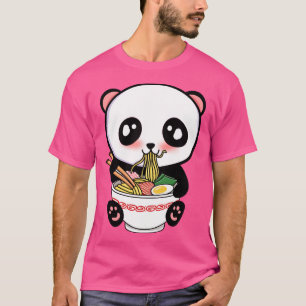 T-shirt Panda Manger Ramen Cute Kawaii Noodles