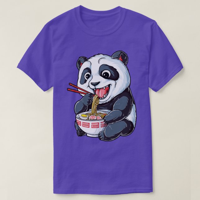 T-shirt Panda manger Ramen pour hommes femmes garçons fill (Design devant)