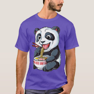 T-shirt Panda manger Ramen pour hommes femmes garçons fill