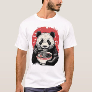 T-shirt Panda manger Ramen Vintage Art japonais