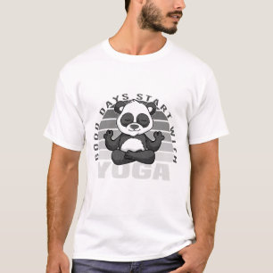 T-shirt Panda mignon et drôle faisant du yoga. poses de yo