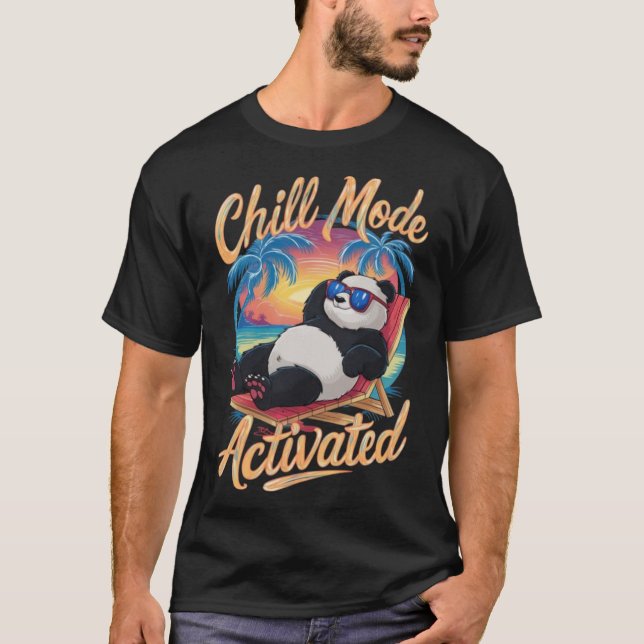 T-shirt Panda mignonne en mode réfrigération été (Devant)