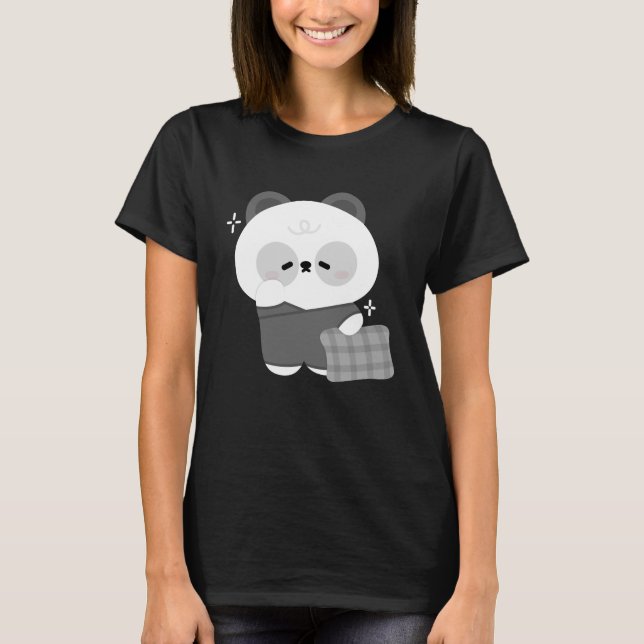 T-shirt Panda mignonne et endormi (Devant)