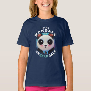 T-shirt Panda Mignonne trouve les lundis insupportables