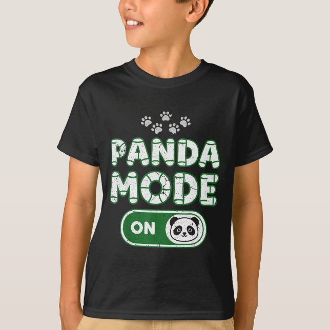 T-shirt Panda Mode On Funny Animal Bear Lover Owner Costum (Devant)