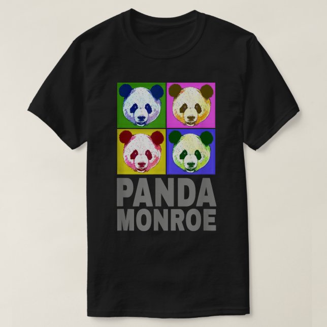 T-shirt Panda Monroe Ours Pop Art Portrait (Design devant)