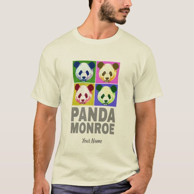 T-shirt Panda Monroe Ours Pop Art Portrait (Devant)