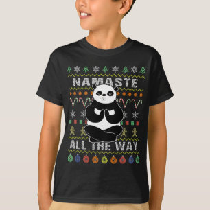 T-shirt Panda Namaste Tout Au Long De Noël Vilain