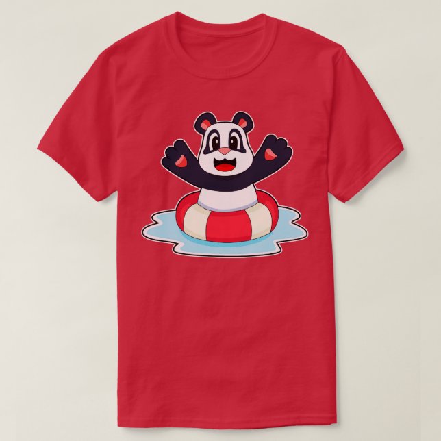T-shirt Panda natation Lifebuoy (Design devant)