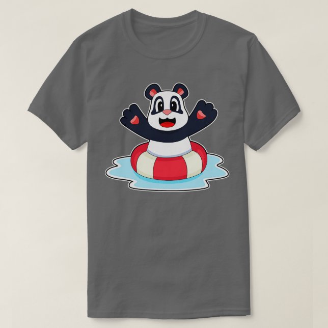 T-shirt Panda natation Lifebuoy (Design devant)
