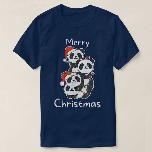 T-shirt Panda Noël Arbre Animaux mignonette Panda (Design devant)