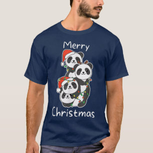 T-shirt Panda Noël Arbre Animaux mignonette Panda