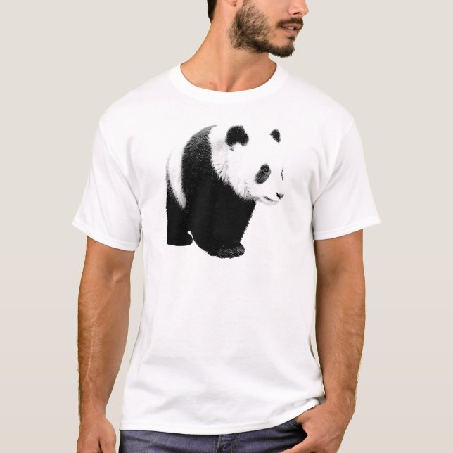 T-shirt Panda noir et blanc (Devant)