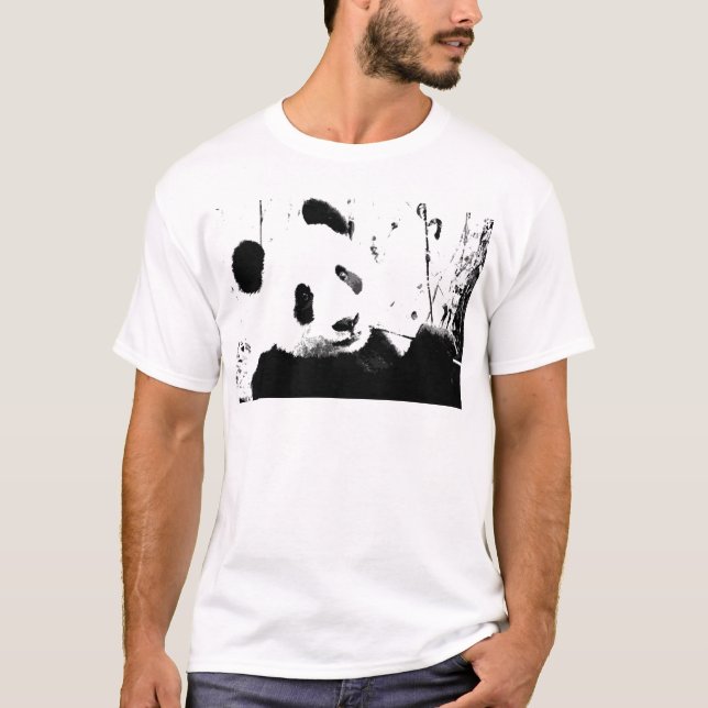 T-shirt Panda noir et blanc (Devant)