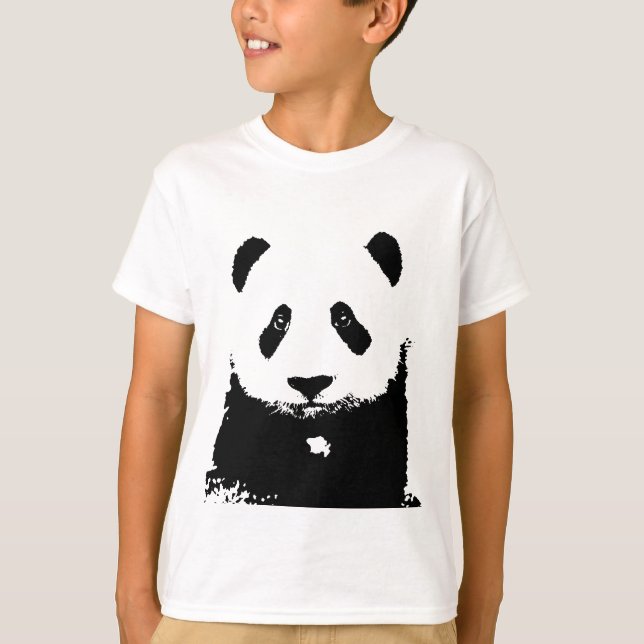 T-shirt Panda noir et blanc (Devant)