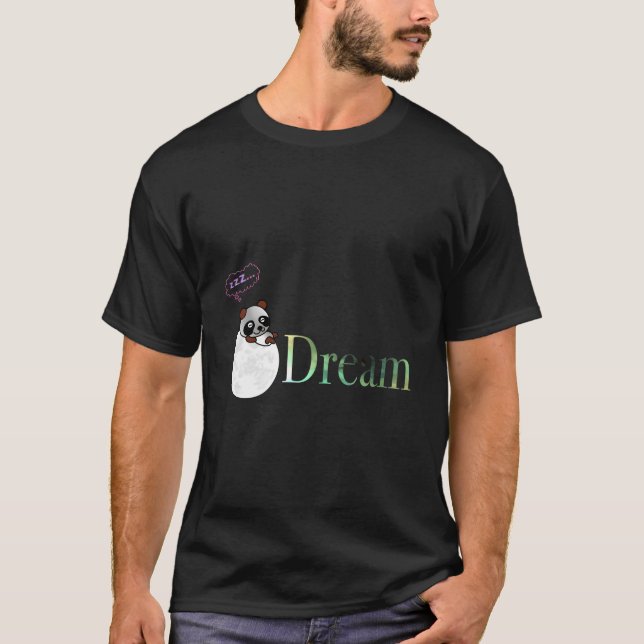 T-shirt Panda On A Moon T Dreams Kawaii (Devant)