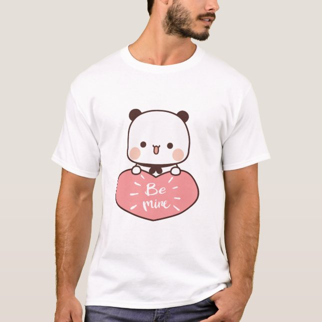 T-shirt Panda ours couple, Cute bubu et dudu be mine (Devant)