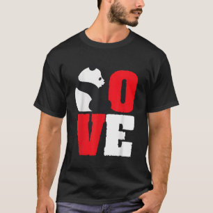 T-shirt Panda Ours Noir Et Blanc Panda Amour