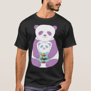 T-shirt Panda ours Sensibilisation sur l'autisme Puzzle pi